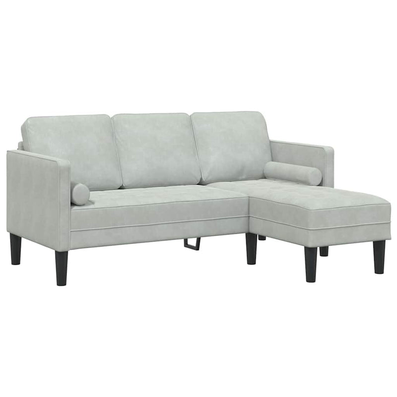 vidaXL Kanapé Szett 2 pcs Világosszürke 173 x 131 x 67 cm Bársony