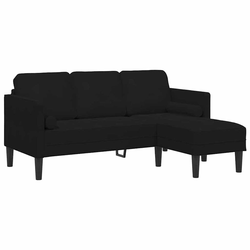 vidaXL Kanapé Szett 2 pcs Fekete 173 x 131 x 67 cm Bársony