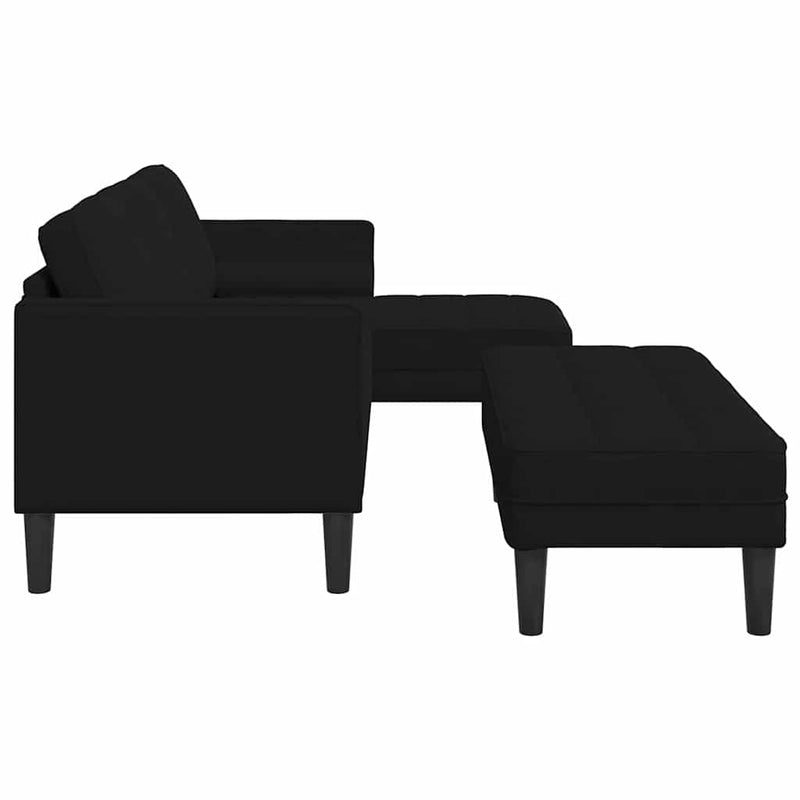 vidaXL Kanapé Szett 2 pcs Fekete 173 x 131 x 67 cm Bársony