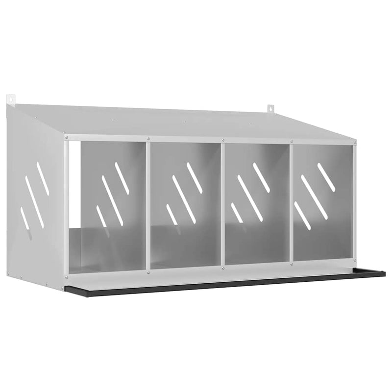 vidaXL horganyzott ezüst fém csirke fészekrakó doboz 4 rekesszel