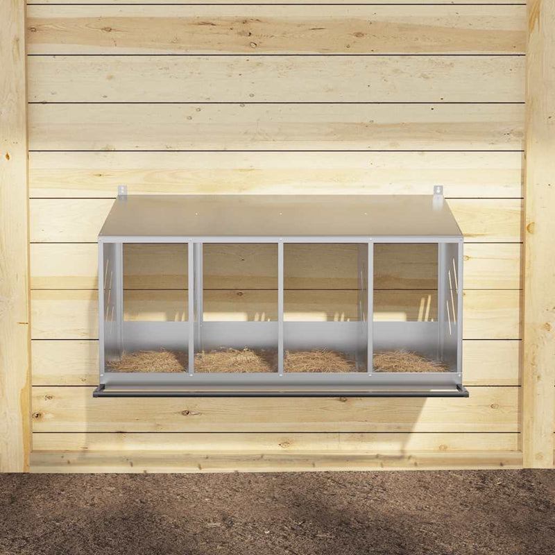 vidaXL horganyzott ezüst fém csirke fészekrakó doboz 4 rekesszel