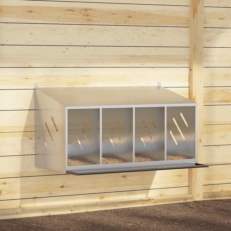 vidaXL horganyzott ezüst fém csirke fészekrakó doboz 4 rekesszel