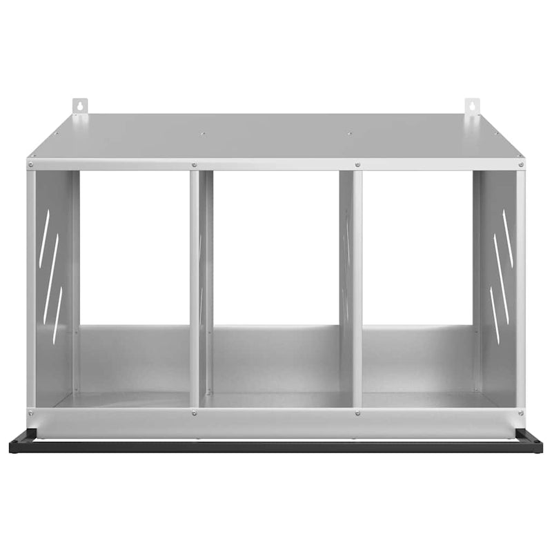 vidaXL horganyzott ezüst fém csirke fészekrakó doboz 3 rekesszel