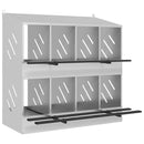 vidaXL horganyzott ezüst fém csirke fészekrakó doboz 8 rekesszel