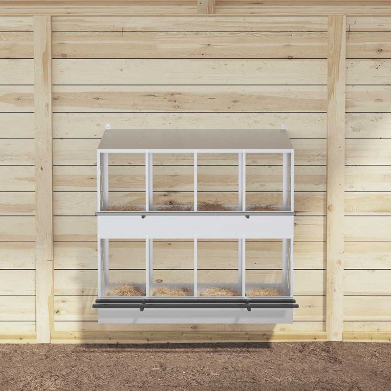 vidaXL horganyzott ezüst fém csirke fészekrakó doboz 8 rekesszel