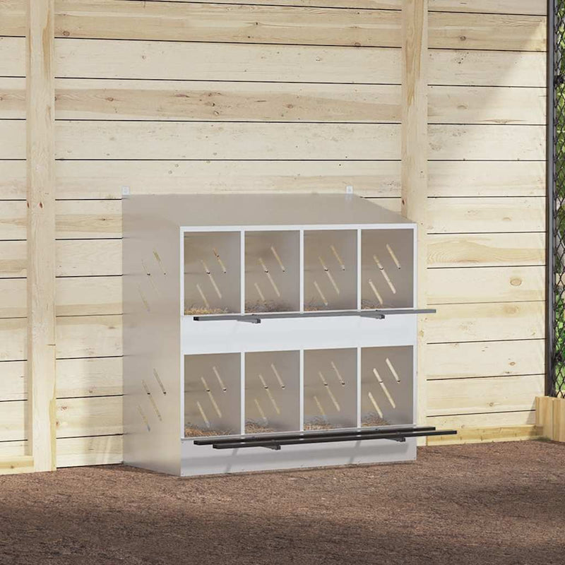 vidaXL horganyzott ezüst fém csirke fészekrakó doboz 8 rekesszel