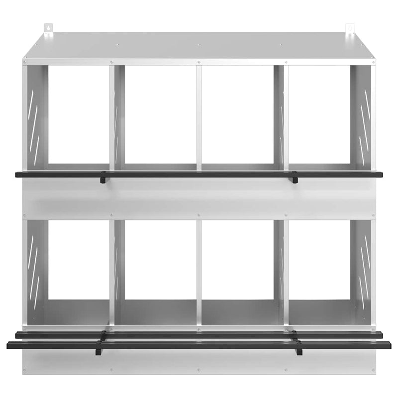 vidaXL horganyzott ezüst fém csirke fészekrakó doboz 8 rekesszel