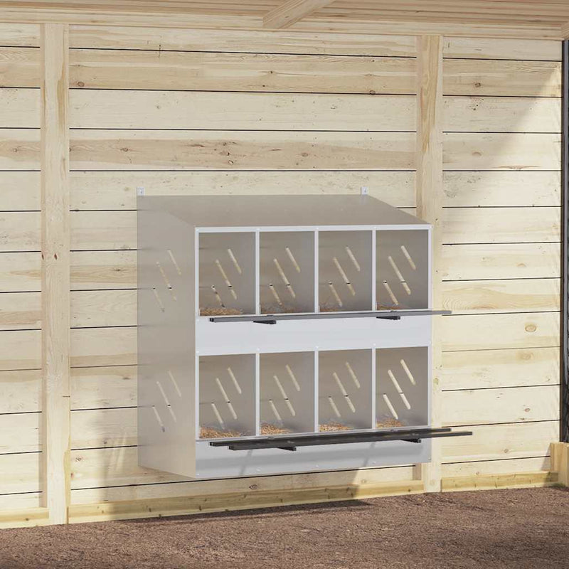 vidaXL horganyzott ezüst fém csirke fészekrakó doboz 8 rekesszel