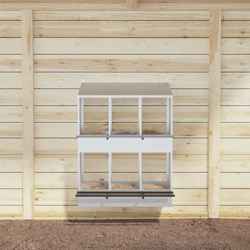 vidaXL horganyzott ezüst fém csirke fészekrakó doboz 6 rekesszel