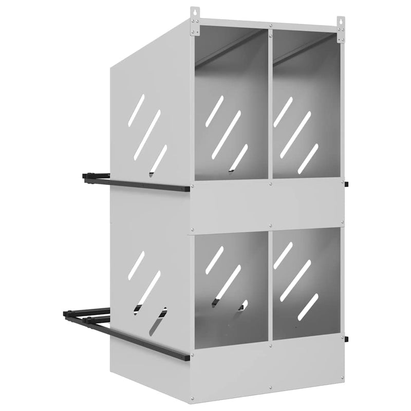 vidaXL horganyzott ezüst fém csirke fészekrakó doboz 4 rekesszel