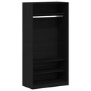 vidaXL Ruhásszekrény polcokkal Fekete tölgy 100 x 50 x 200 cm Faanyag