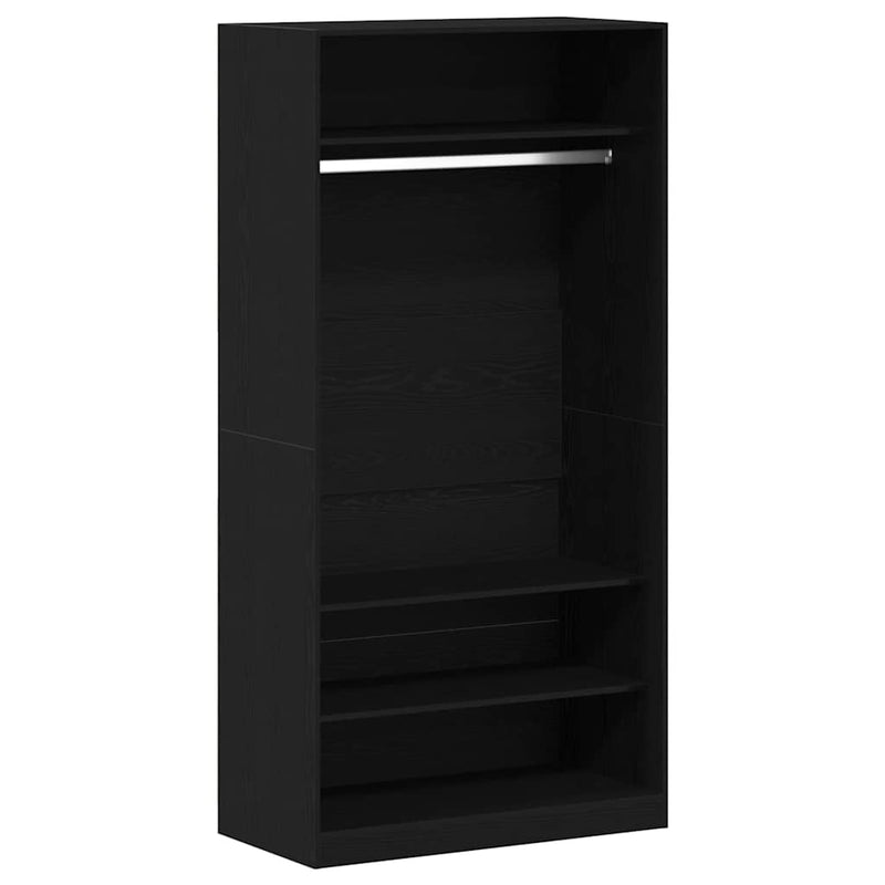 vidaXL Ruhásszekrény polcokkal Musta tammi 100 x 50 x 200 cm Faanyag