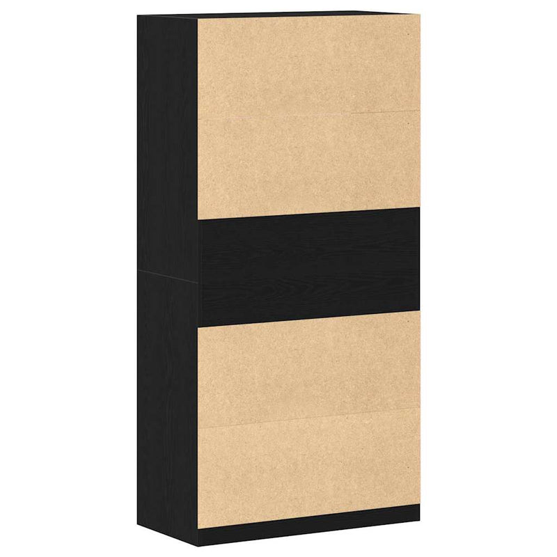 vidaXL Ruhásszekrény polcokkal Musta tammi 100 x 50 x 200 cm Faanyag