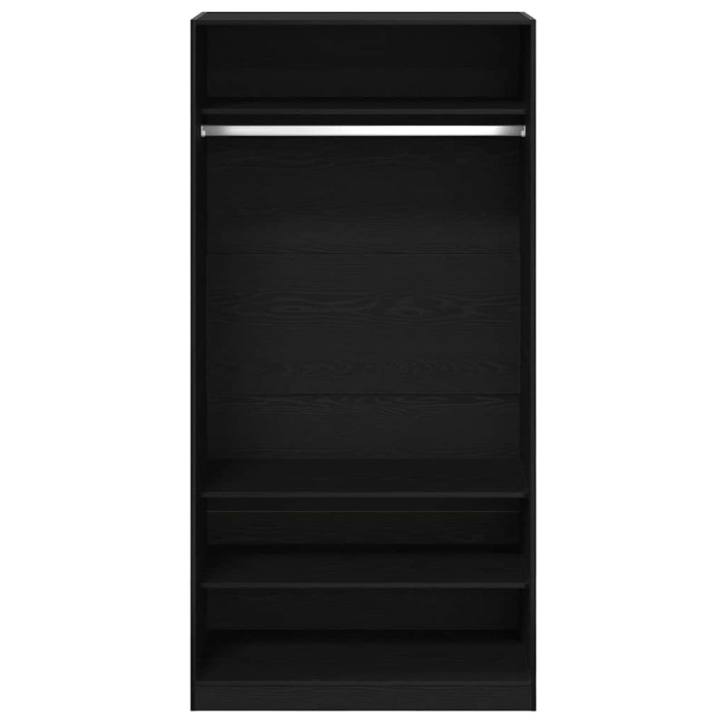 vidaXL Ruhásszekrény polcokkal Musta tammi 100 x 50 x 200 cm Faanyag