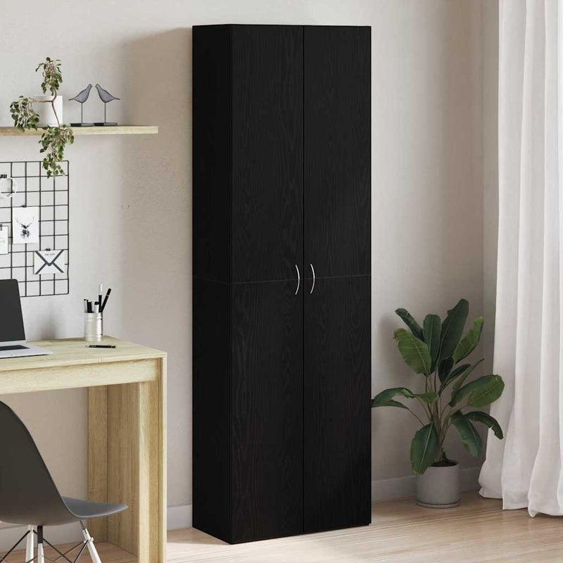 vidaXL Irodai szekrény polcokkal Musta tammi 60 x 32 x 190 Faanyag
