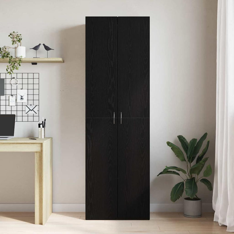 vidaXL Irodai szekrény polcokkal Musta tammi 60 x 32 x 190 Faanyag
