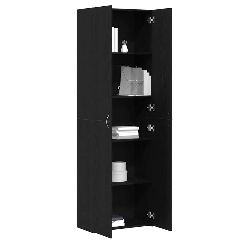vidaXL Irodai szekrény polcokkal Musta tammi 60 x 32 x 190 Faanyag