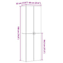 vidaXL Irodai szekrény polcokkal Fekete tölgy 60 x 32 x 190 cm Faanyag