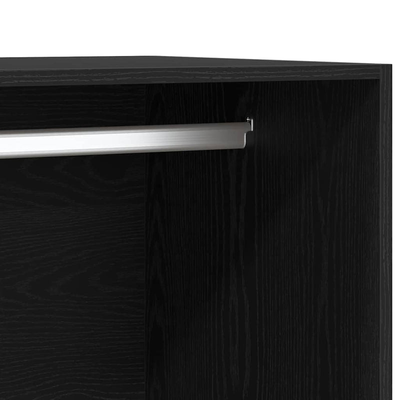 vidaXL Ruhásszekrény fiókkal Musta tammi 100 x 50 x 200 cm Faanyag