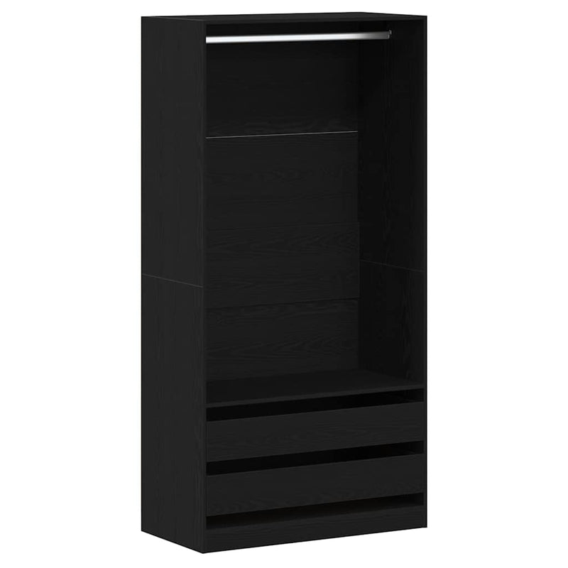 vidaXL Ruhásszekrény fiókkal Musta tammi 100 x 50 x 200 cm Faanyag