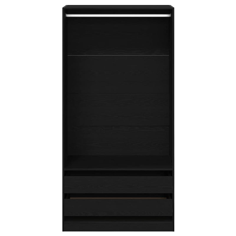 vidaXL Ruhásszekrény fiókkal Musta tammi 100 x 50 x 200 cm Faanyag