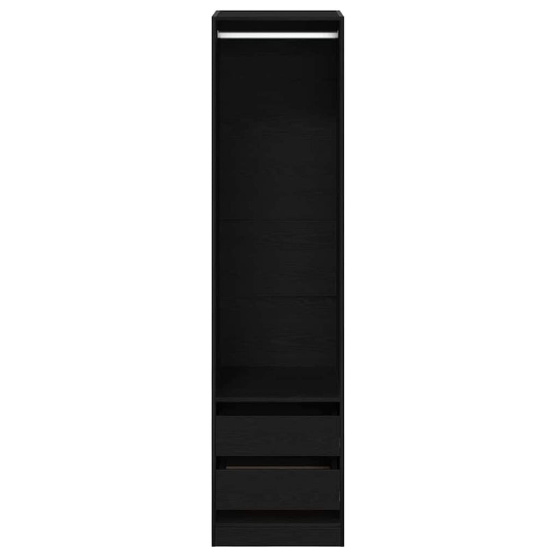 vidaXL Ruhásszekrény fiókkal Musta tammi 50 x 50 x 200 cm Faanyag