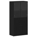 vidaXL Magasfiú Fekete tölgy 68 x 37 x 142 cm