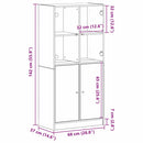 vidaXL Magasfiú Fekete 68 x 37 x 142 cm Faanyag