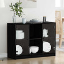 vidaXL Széf Fekete tölgy 100 x 37 x 75.5 cm