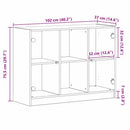 vidaXL Széf Fekete tölgy 100 x 37 x 75.5 cm