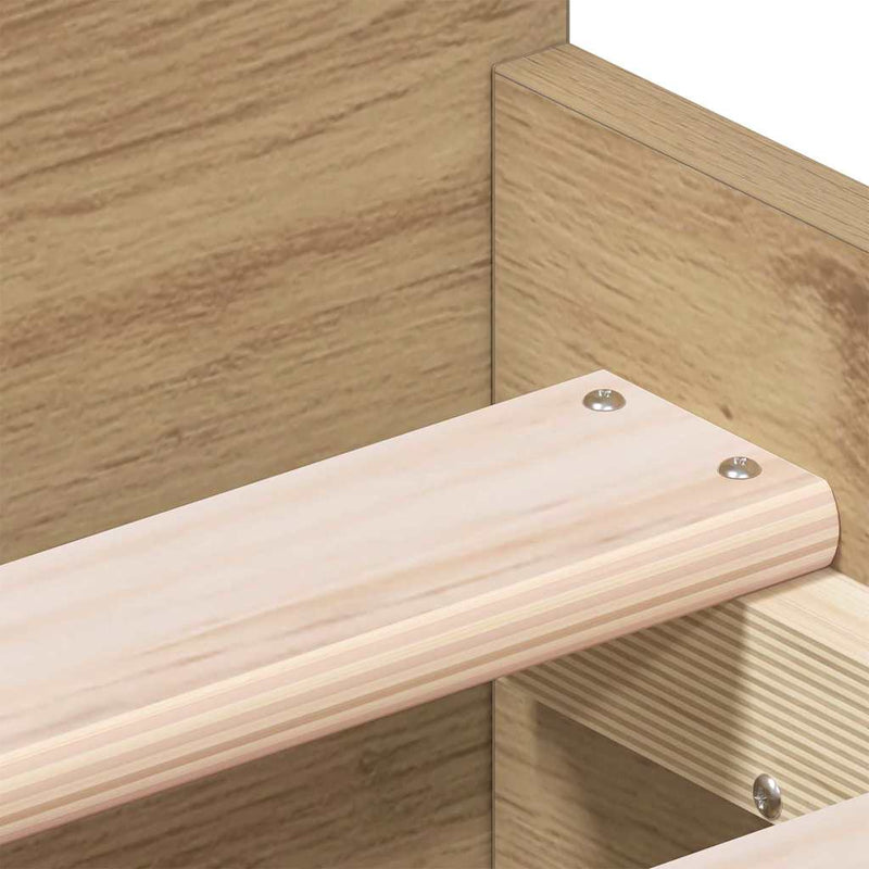 vidaXL Ágykeret fejtámlával fiókkal kézműves tölgy 75 x 190 cm Faanyag