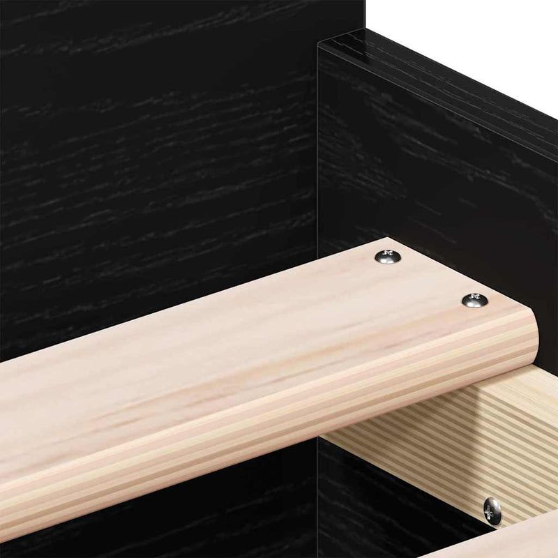 vidaXL Ágykeret fejtámlával fiókkal Musta tammi 75 x 190 cm Faanyag