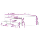 vidaXL Ágykeret fejtámlával fiókkal Musta tammi 75 x 190 cm Faanyag