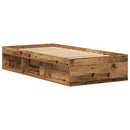 vidaXL antik fa szerelt fa ágykeret matrac nélkül 75x190 cm
