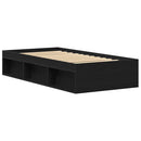 vidaXL fekete tölgy színű szerelt fa ágykeret matrac nélkül 75x190 cm