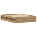 vidaXL kézműves tölgy szerelt fa ágykeret matrac nélkül 150x200 cm