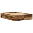 vidaXL antik fa szerelt fa ágykeret matrac nélkül 135x190 cm