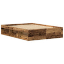 vidaXL antik fa szerelt fa ágykeret matrac nélkül 135x190 cm