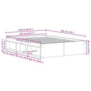 vidaXL fekete tölgy szerelt fa ágykeret matrac nélkül 135x190 cm