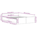 vidaXL fekete tölgy színű szerelt fa ágykeret matrac nélkül 140x200 cm