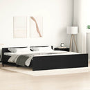 vidaXL fekete tölgyfa ágykeret matrac nélkül 180 x 200 cm