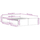 vidaXL fekete tölgy színű szerelt fa ágykeret matrac nélkül 140x190 cm