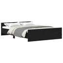 vidaXL fekete tölgy szerelt fa ágykeret matrac nélkül 135x190 cm