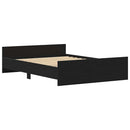 vidaXL fekete tölgy szerelt fa ágykeret matrac nélkül 135x190 cm