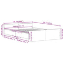 vidaXL fekete tölgy szerelt fa ágykeret matrac nélkül 135x190 cm