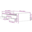 vidaXL Ágykeret fejtámlával fiókkal Musta tammi 90 x 200 cm Faanyag