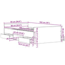 vidaXL Ágykeret fejtámlával fiókkal Musta tammi 90 x 190 cm Faanyag