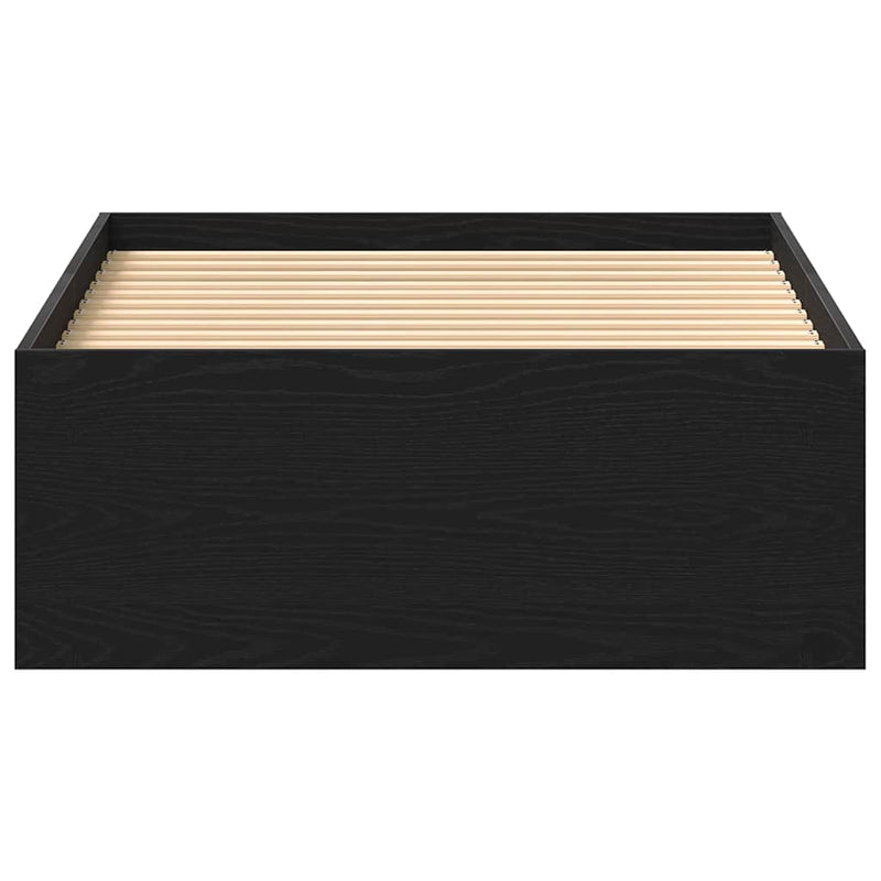 vidaXL fekete tölgy színű szerelt fa ágykeret matrac nélkül 90x200 cm