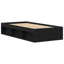 vidaXL fekete tölgy színű szerelt fa ágykeret matrac nélkül 100x200 cm