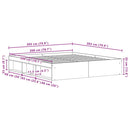 vidaXL fekete tölgy színű szerelt fa ágykeret matrac nélkül 200x200 cm